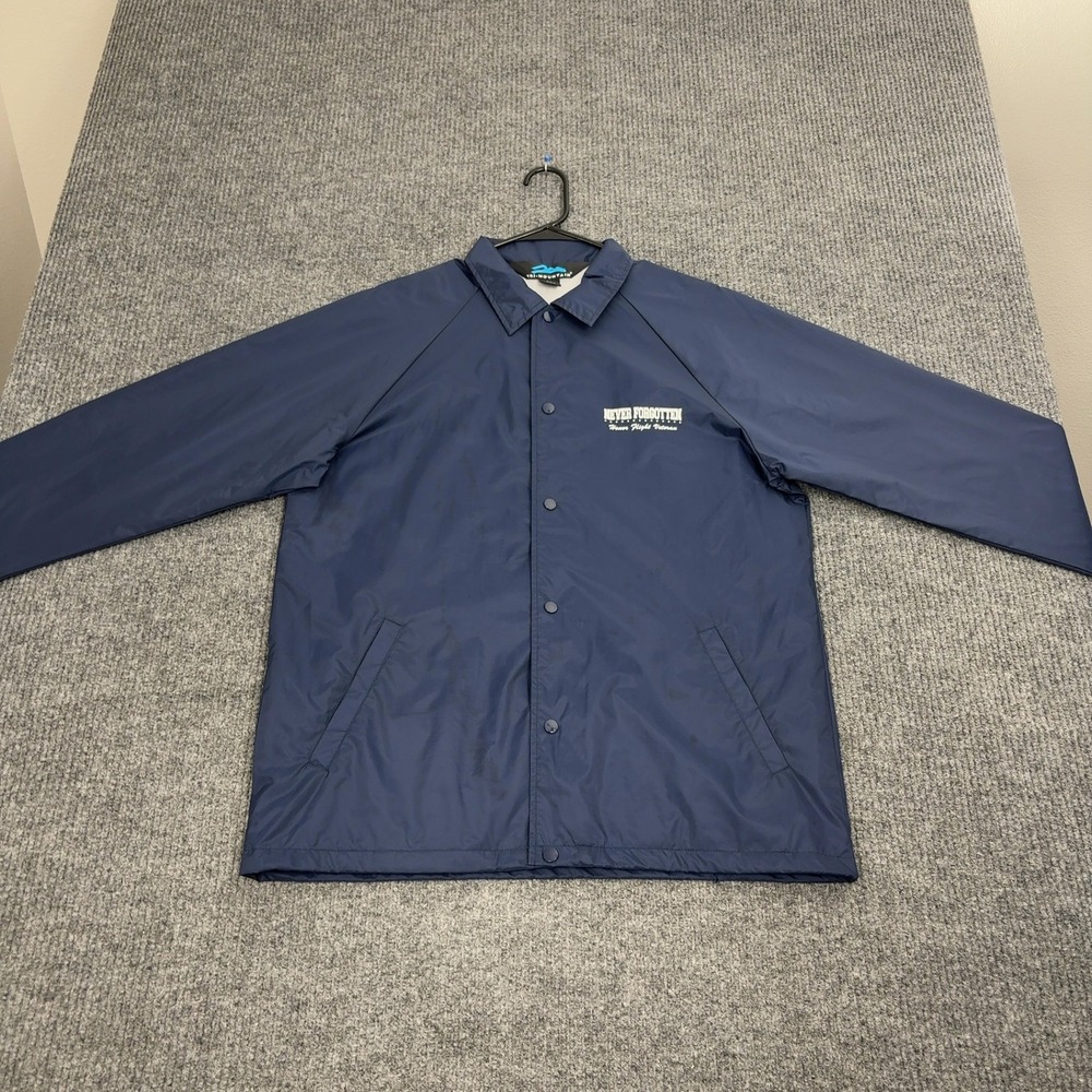 Tri-Mountain Coaches Jacket Mens L Blue Nylon Redbarn Cares Honor Flight Veteran